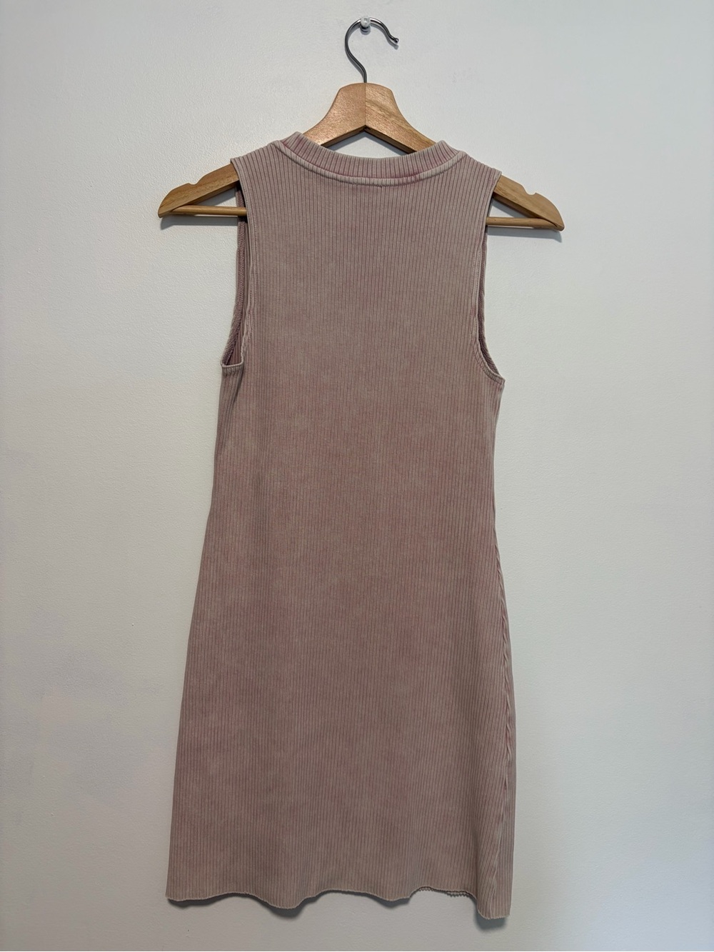 Aritzia Wilfred Free Light Pink Ribbed Dunes Mini Dress Women’s Size Small - Picture 6 of 6